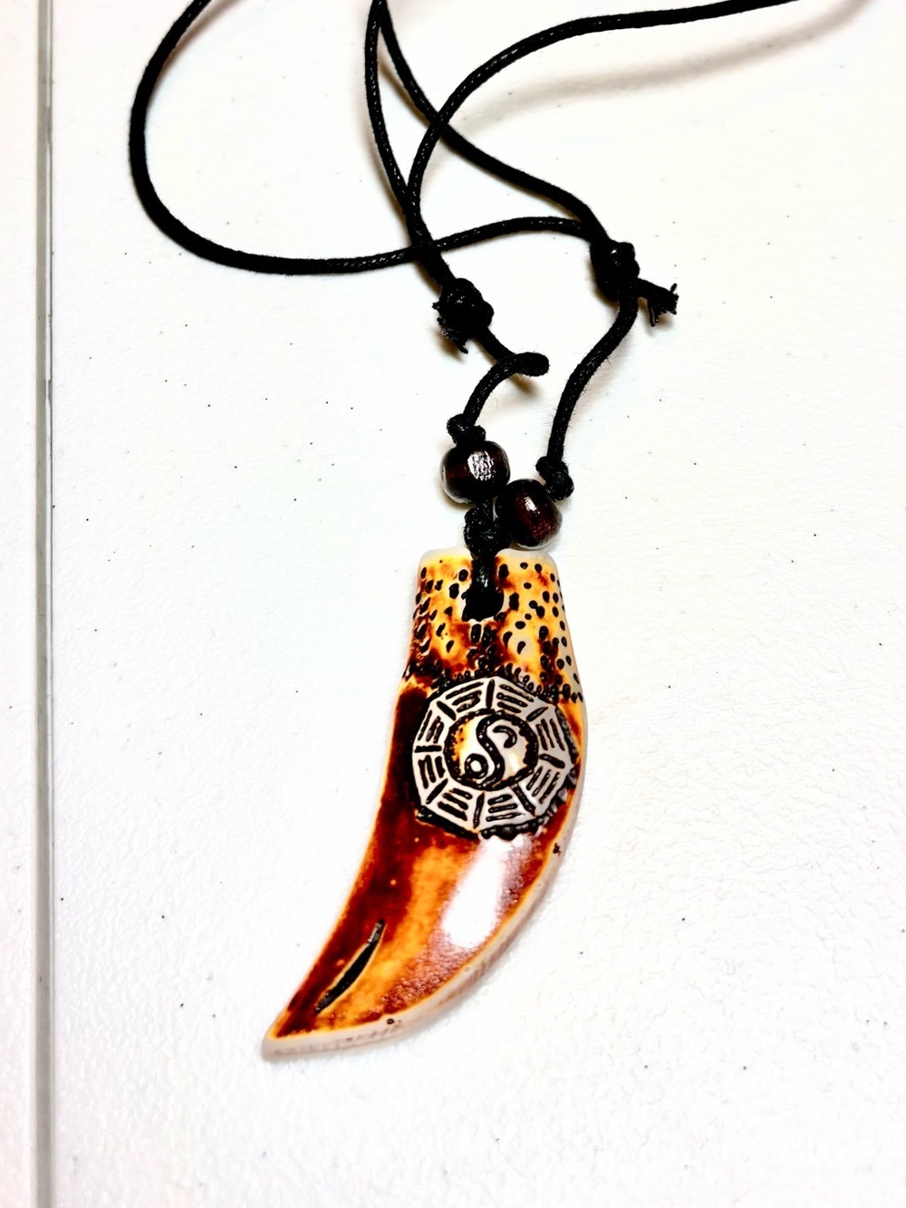 Brown Tribal Pendant Necklace.